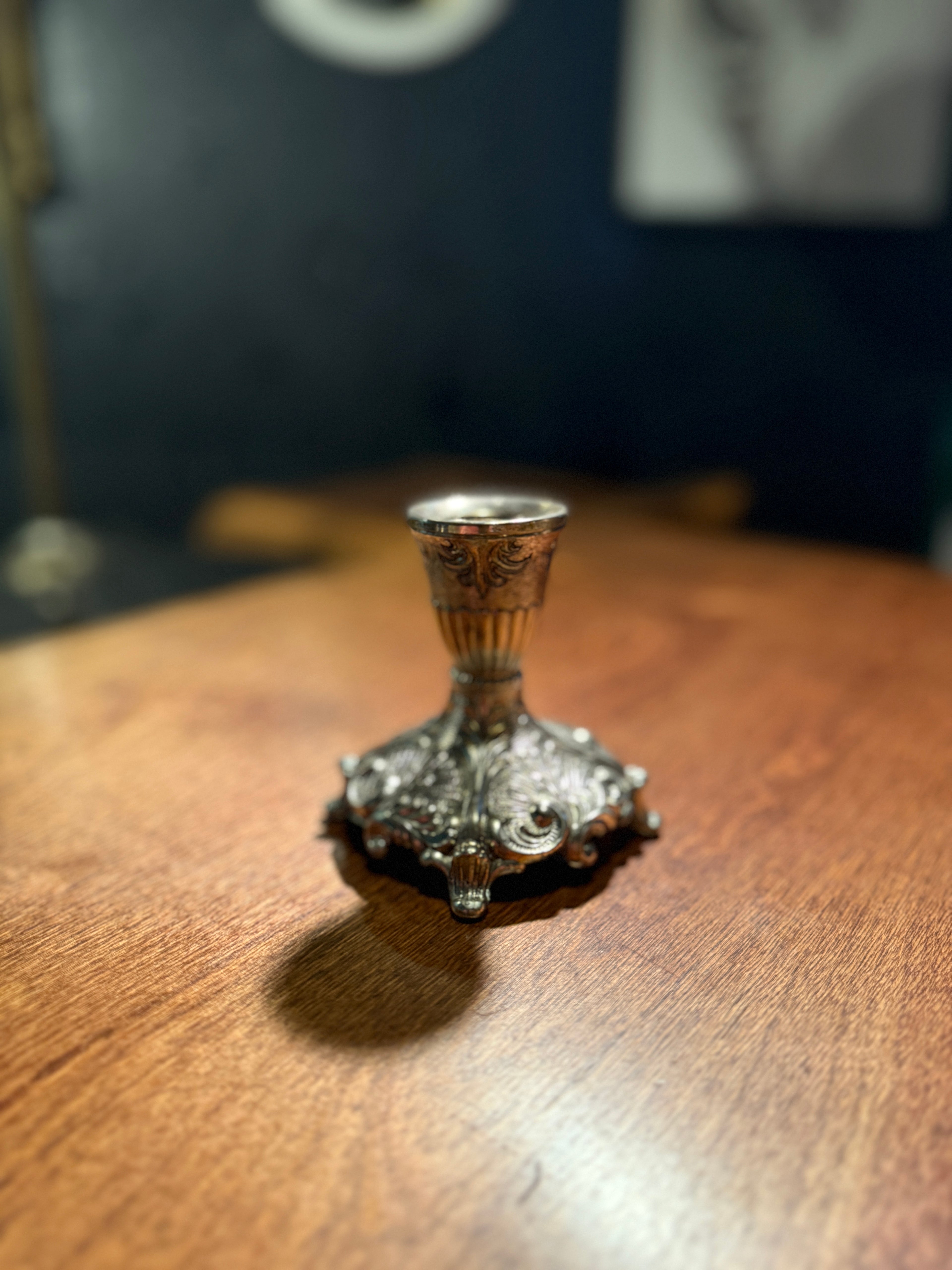 Antique European Baroque Revival Metal Candlestick, c. 1890–1910