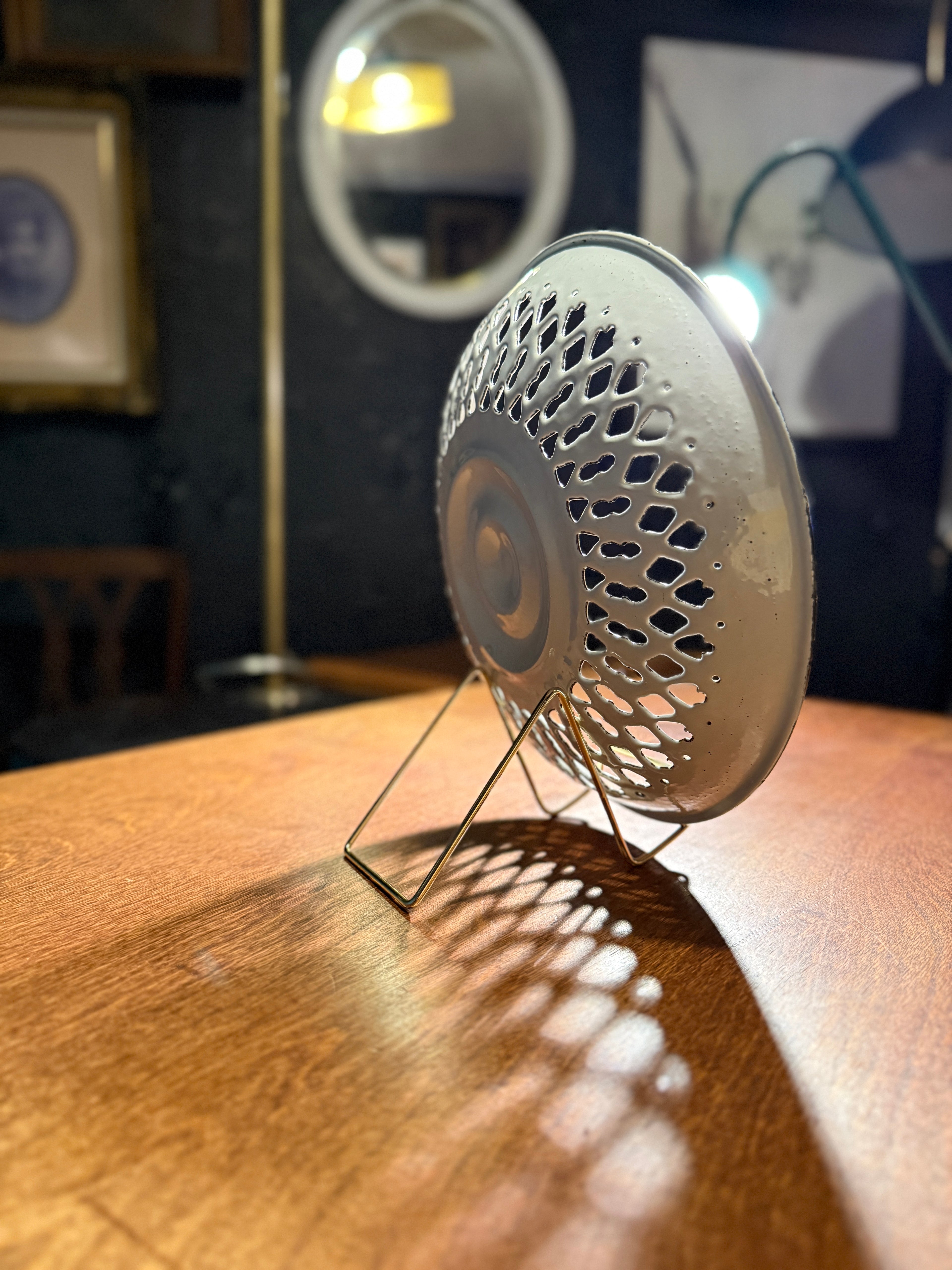 Antique White Enamelware Berry Bowl Strainer | Antique Kitchenware c. 1920s–1940s