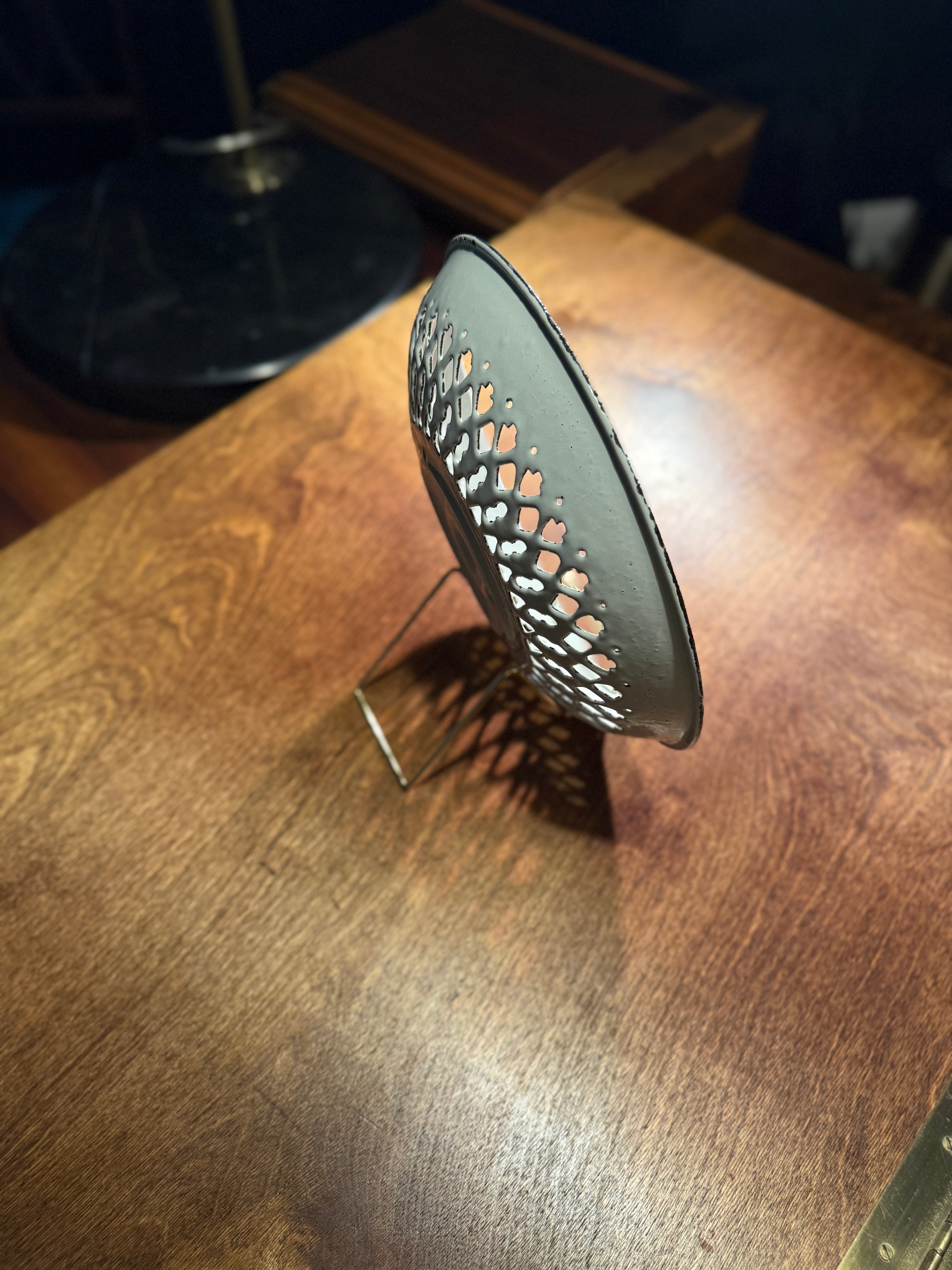 Antique White Enamelware Berry Bowl Strainer | Antique Kitchenware c. 1920s–1940s