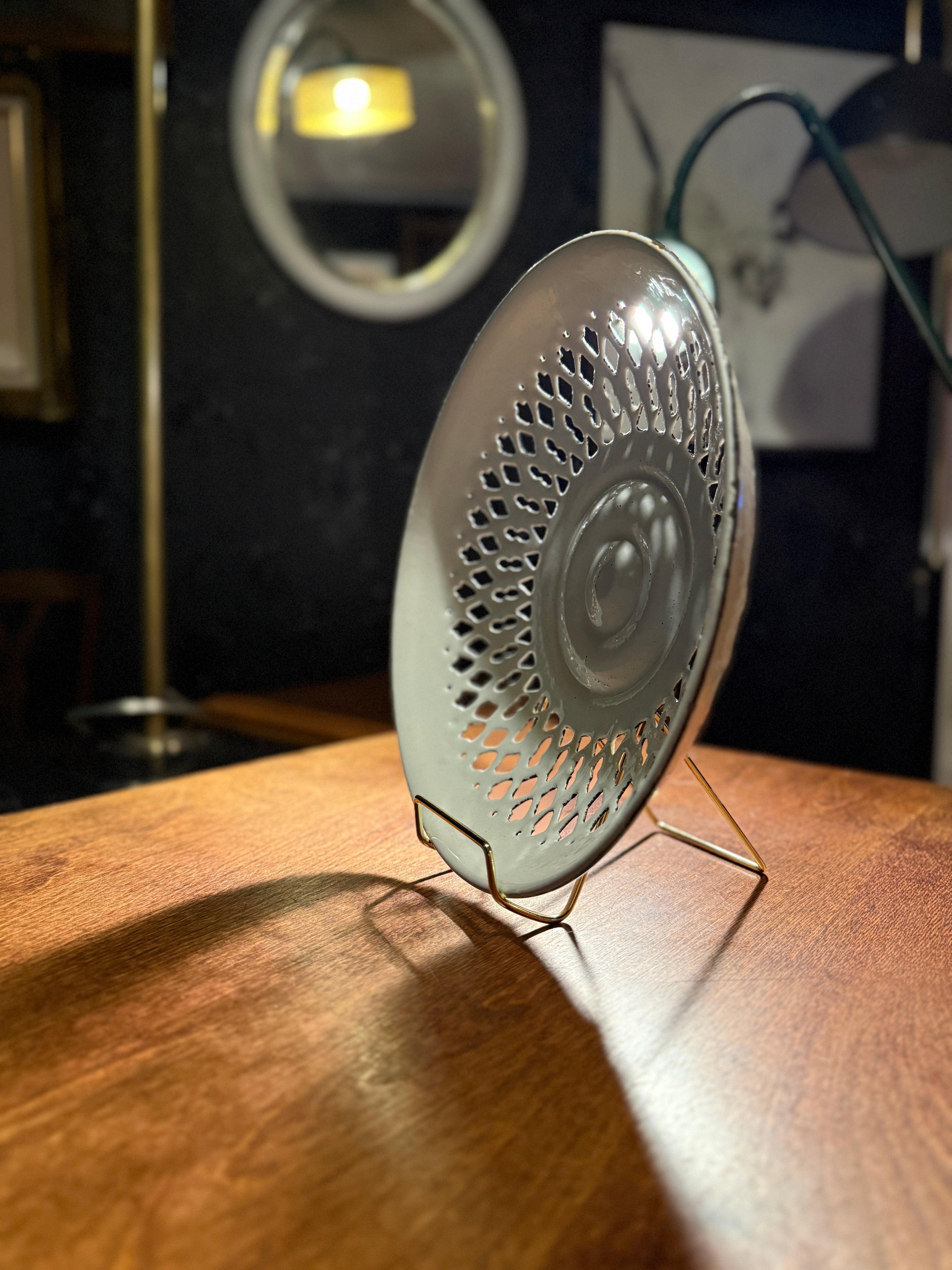 Antique White Enamelware Berry Bowl Strainer | Antique Kitchenware c. 1920s–1940s