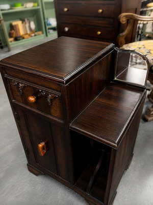 1910 Art Nouveau Dressing Cabinet With Side Mirror