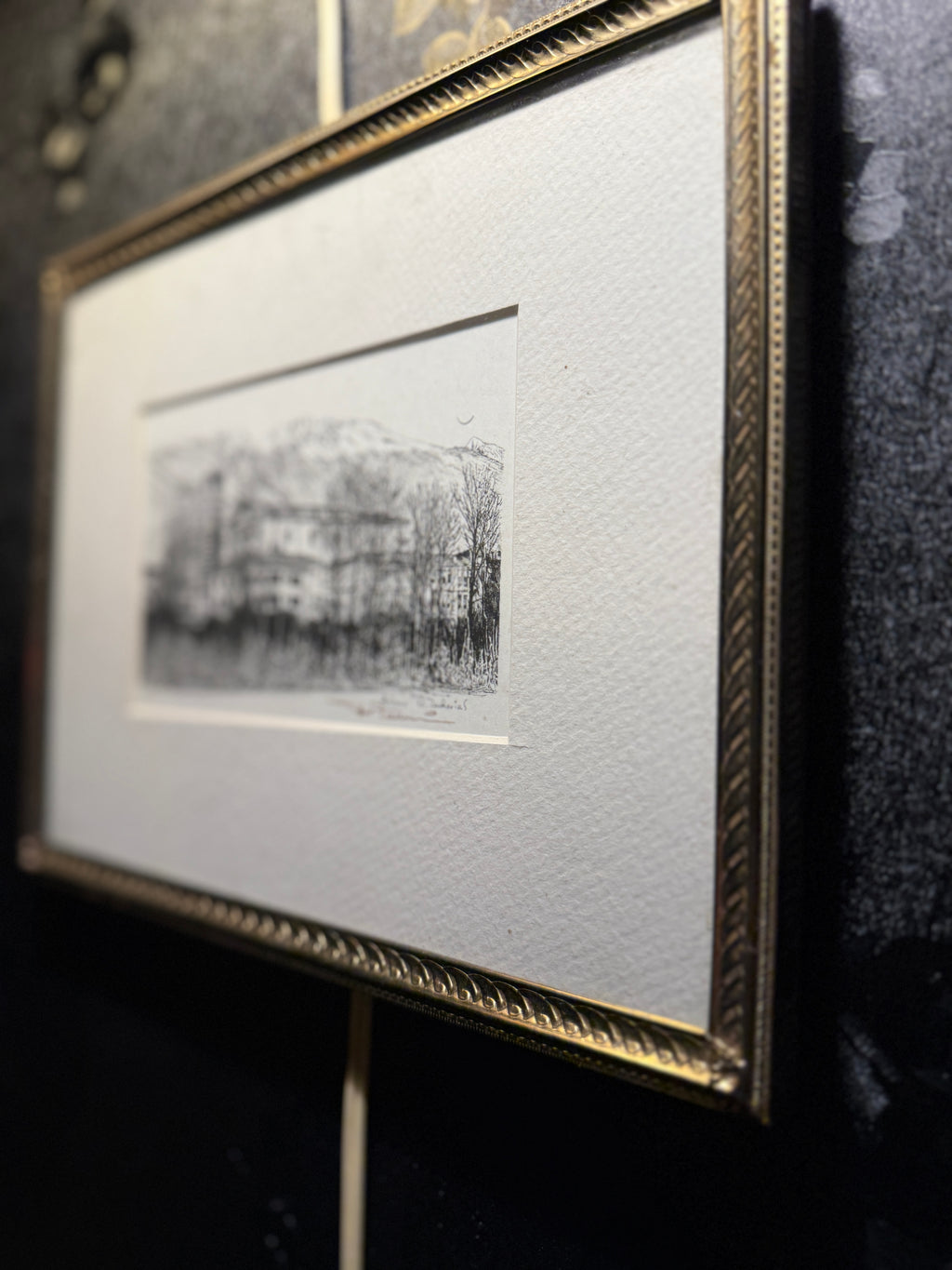 Aviano, Italy — Original Mid-Century Etching by R. Zacharias (c. 1940s–1950s)