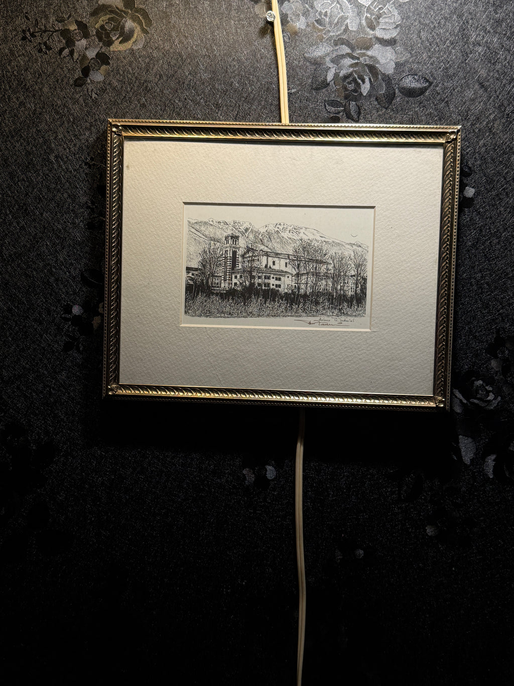 Aviano, Italy — Original Mid-Century Etching by R. Zacharias (c. 1940s–1950s)