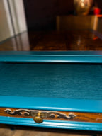 Refurbished Barley Twist Side Table with Cane Shelf