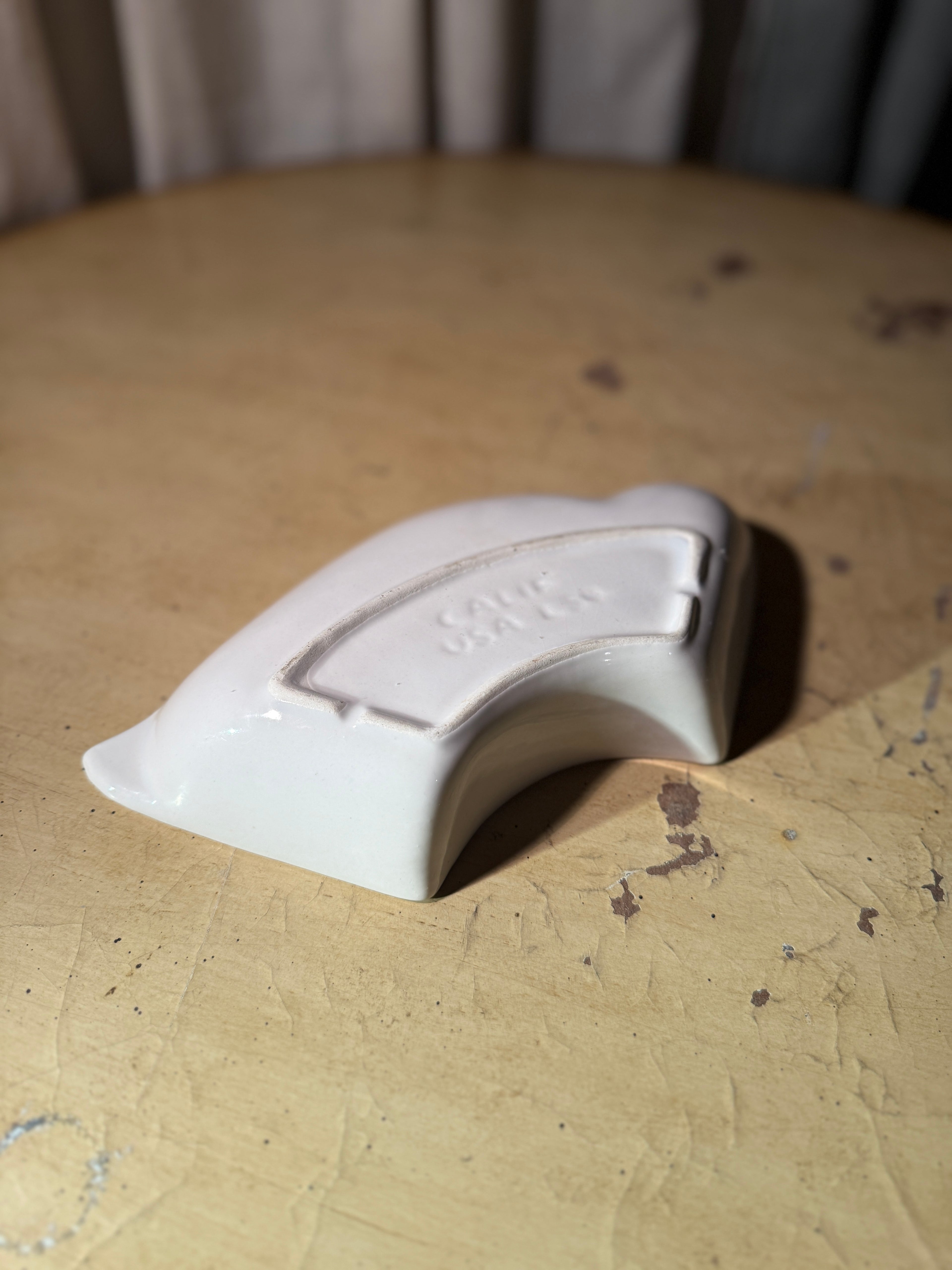 Mid Century Calif USA Sculptural White Dish