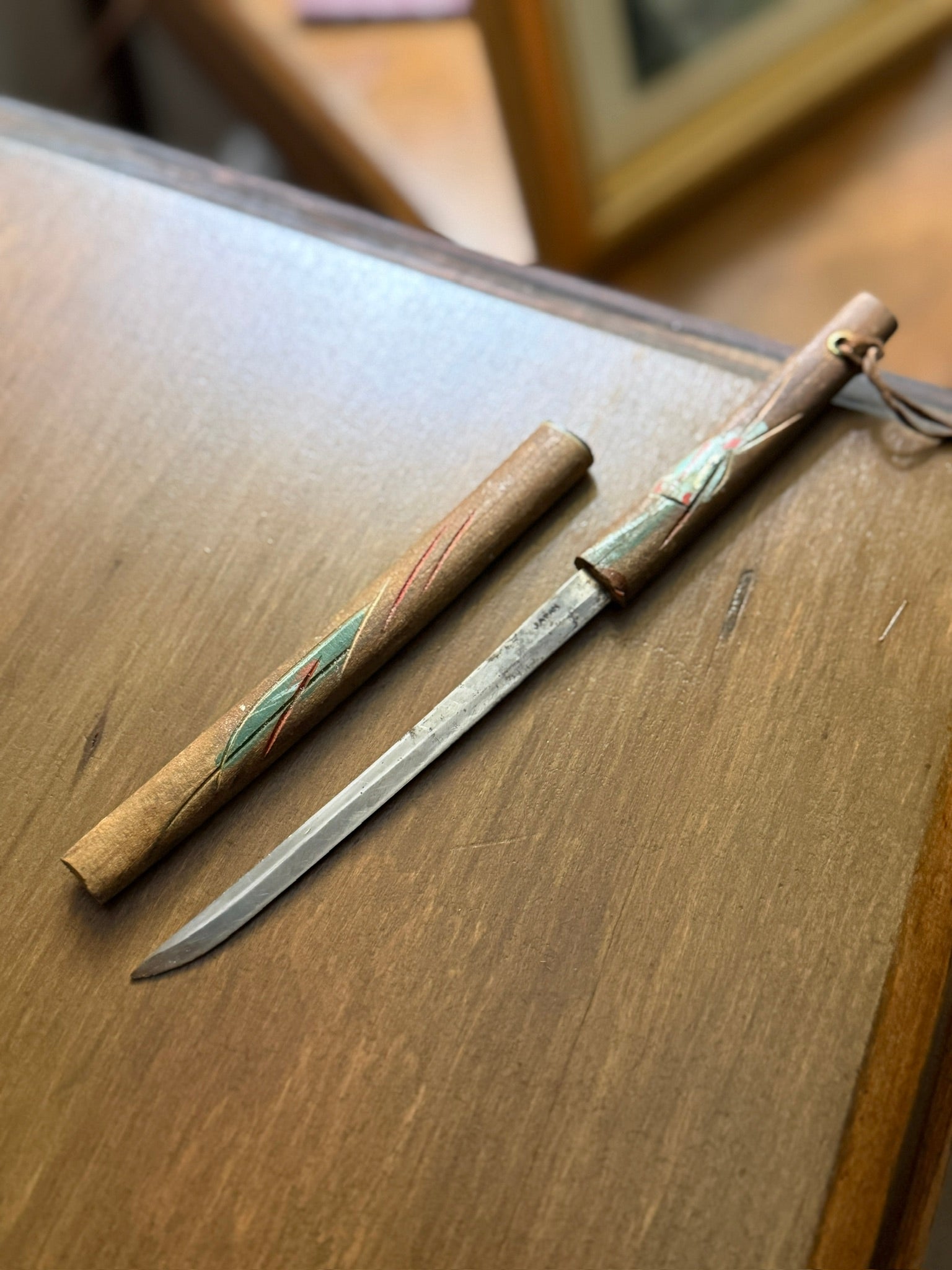 Vintage Japanese Sword Letter Opener Japan Marked c.1950s Desk Knife