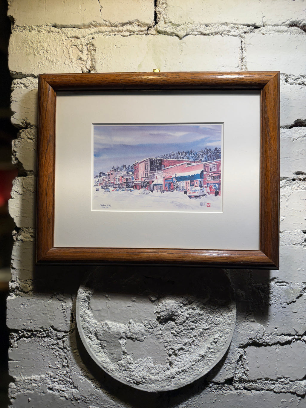 Truckee, California Winter Street Scene (1986) | Limited Edition Print by A. Dygert | Framed Mountain Town Art