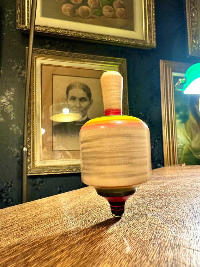 Wooden Spinning Top c.1930–1950 | Hand-Painted European Folk Toy