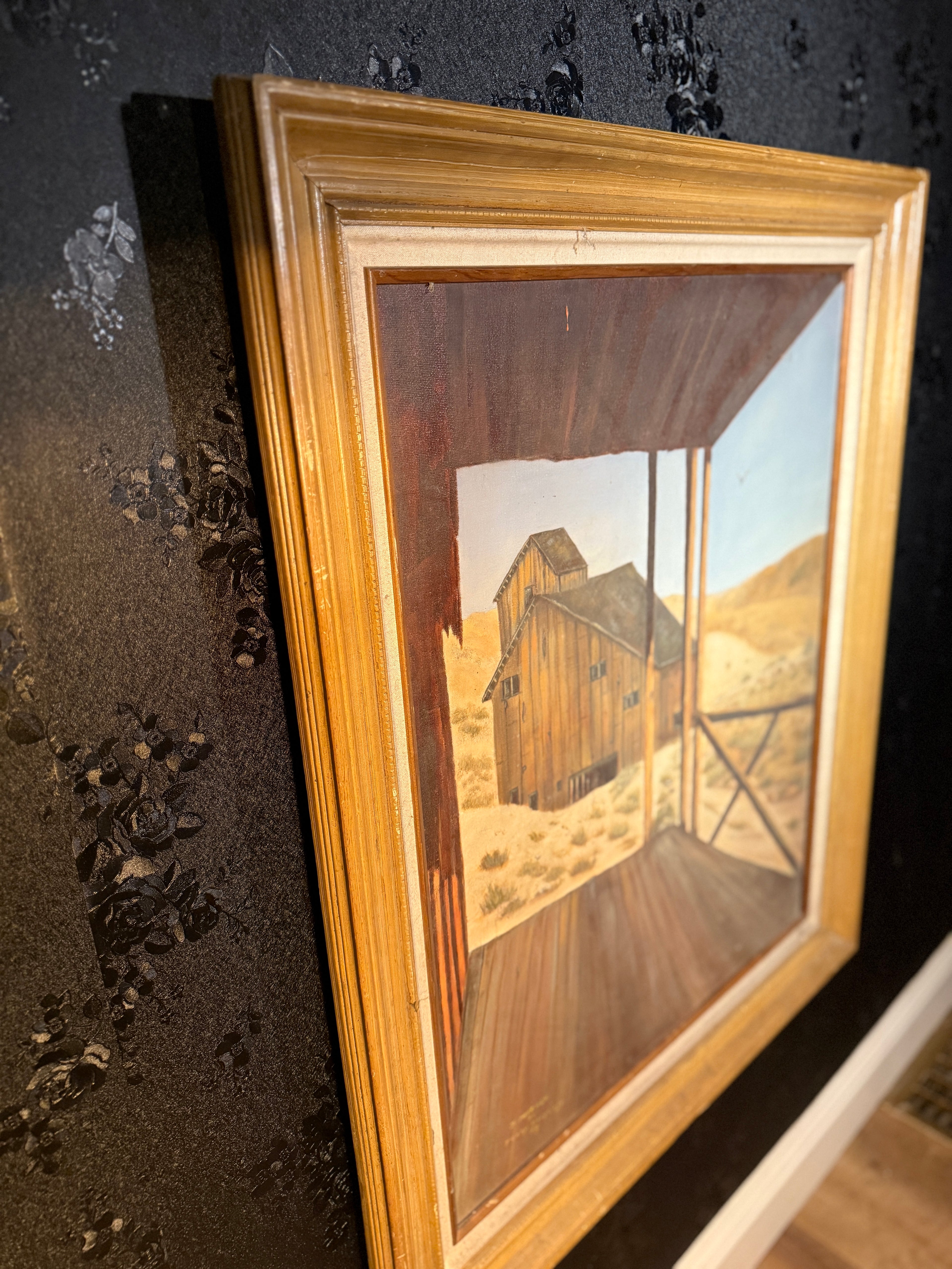 Mid-Century Oil On Canvas Signed Terry Daughtery Berlin Nevada, c 1970-1980