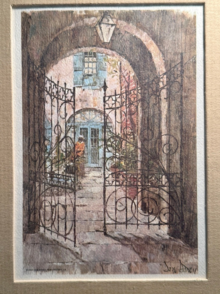1968 Don Davey New Orleans French Quarter Framed Print