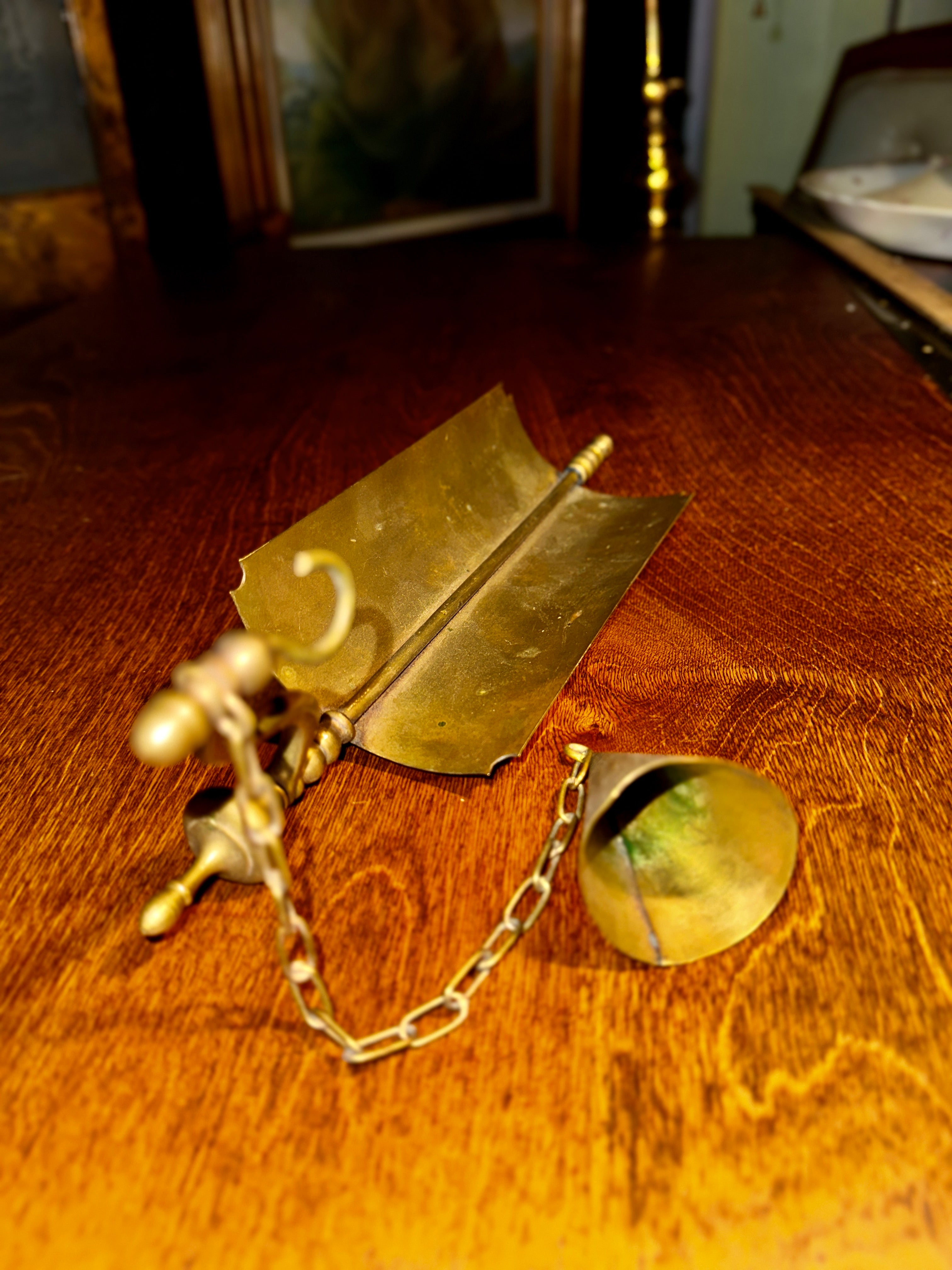 Antique Brass Candle Snuffer with Wax Guard c.1880–1920