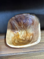 Organic Freeform Burl Wood Catchall Bowl, Hand-Carved Sculptural Centerpiece