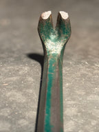 Antique Hand-Forged Gooseneck Nail Puller Bar, Green, c. 1900–1925