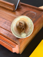 Vintage 1940s Cast Brass Rooster Bell With Verdigris Patina