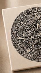 Vintage Pilkington England Aztec Calendar Tile, c. 1970s