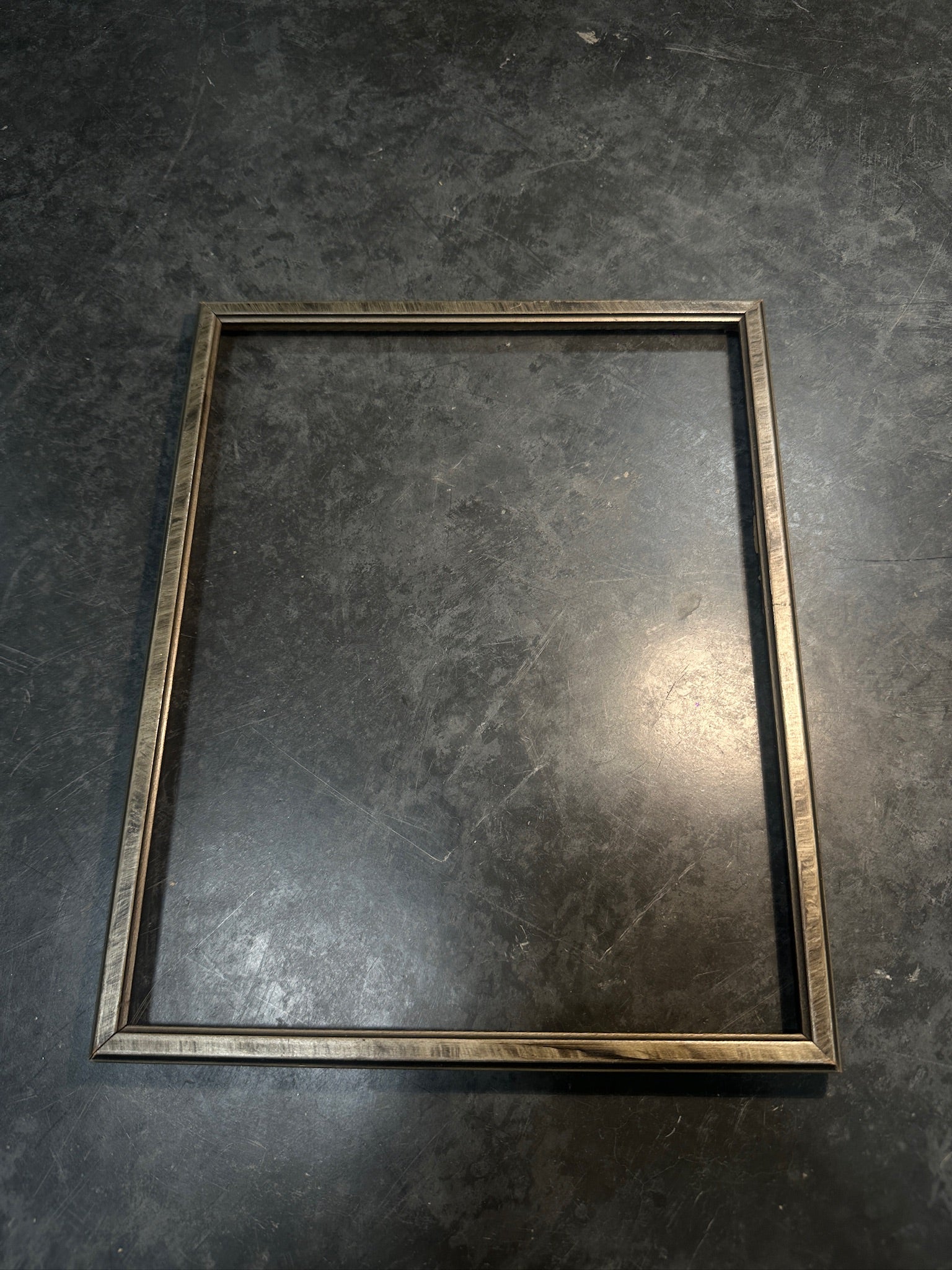 Mid Century Picture Frame, c. 1940s–1950s Silver Black Grey Vintage Frame