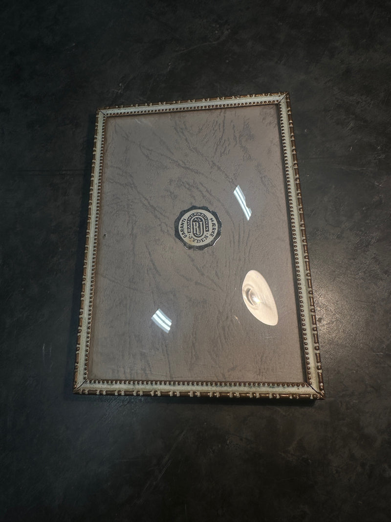 Mid Century Danish Design Mid Century Picture Frame with Convex Domed Glass, c. 1950s