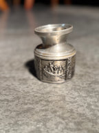 Vintage Norsk Tinn Pewter Hardanger Bridal Candle Holder, c. 1950–1975