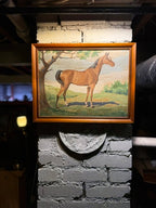 Mid-20th Century Horse Landscape Painting Signed “ARDA,” Circa 1940s–1960s