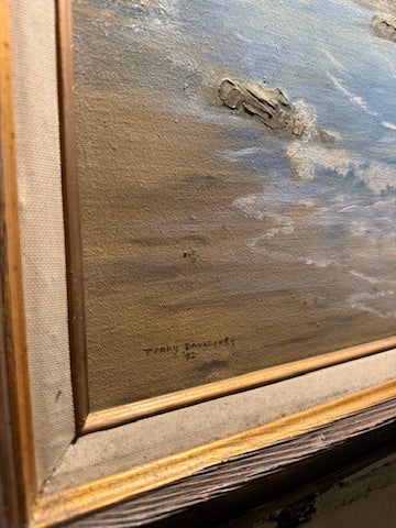 Terry Daugherty Coastal Industrial Landscape (1992) | Signed Oil Painting