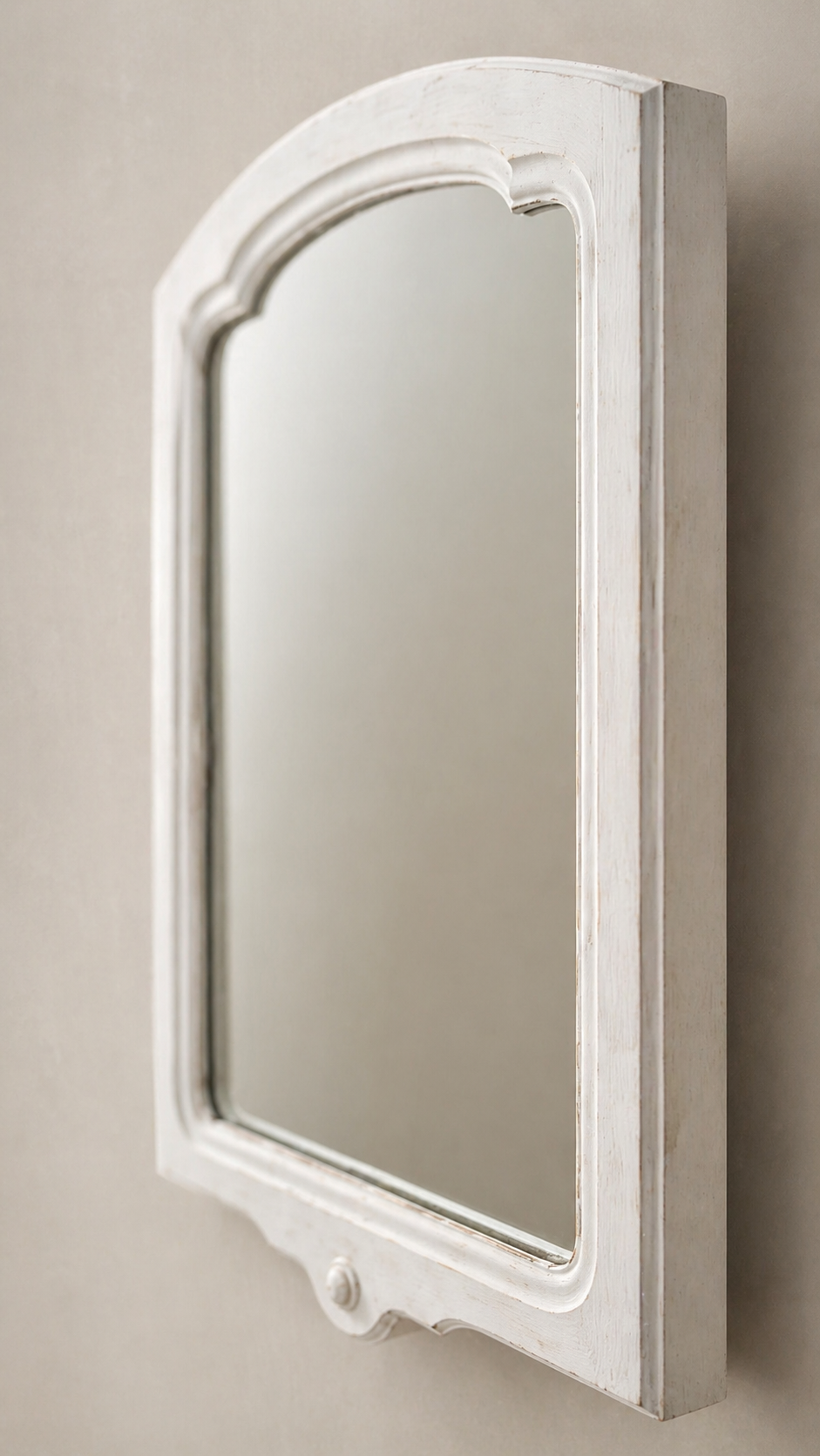 c. 1930s–1940s White Painted Wood Arched Mirror