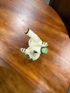 Vintage Mid Century Ceramic Oil and Vinegar Cruet with Hand-Painted Ivy c 1950s