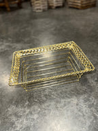 Gilt Wire Serving Tray with Twisted Rope Rail and Braided Openwork Gallery, Italian Manner, c. 1960–1990