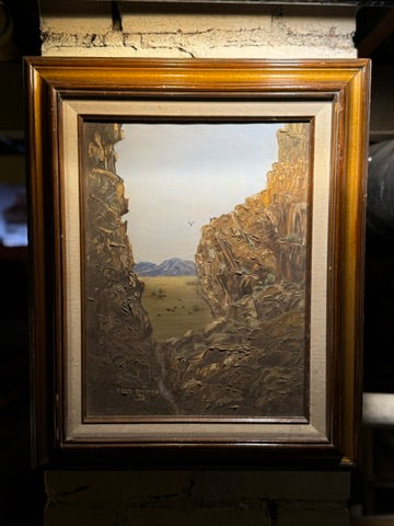 Terry Daugherty Canyon Landscape (1982) | Northern Nevada Oil Painting