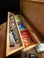 Antique Artist’s Pastel Box with Original Contents, c. 1900–1935