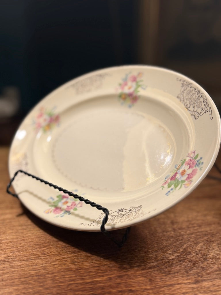 Paden City Pottery Oval Serving Platter c.1925–1940 | Antique American Floral China