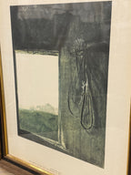 Vintage Andrew Wyeth Burning Off Framed Folio Lithograph, c. 1962
