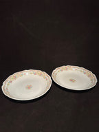 Pair of Floral Scalloped Porcelain Serving Bowls