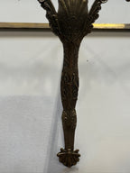 Antique Brass Acanthus Wall Shelf Bracket, No Glass, c. 1890–1930