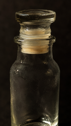 Small Clear Glass Apothecary Bottle with Ground Stopper, c. 1940s