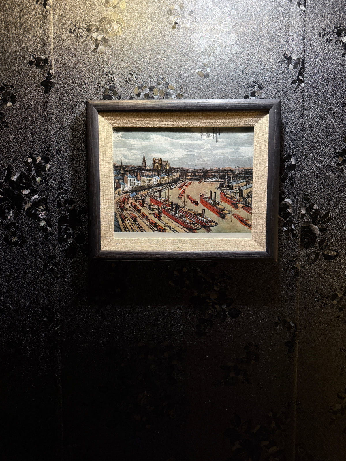 Bernard Buffet – Nantes, Bateaux de Commerce (1972) – Vintage Lithograph No. 2226