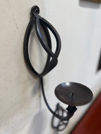 Vintage Hand-Forged Iron Basket-Twist Sconces, Pair, c. 1950–1990