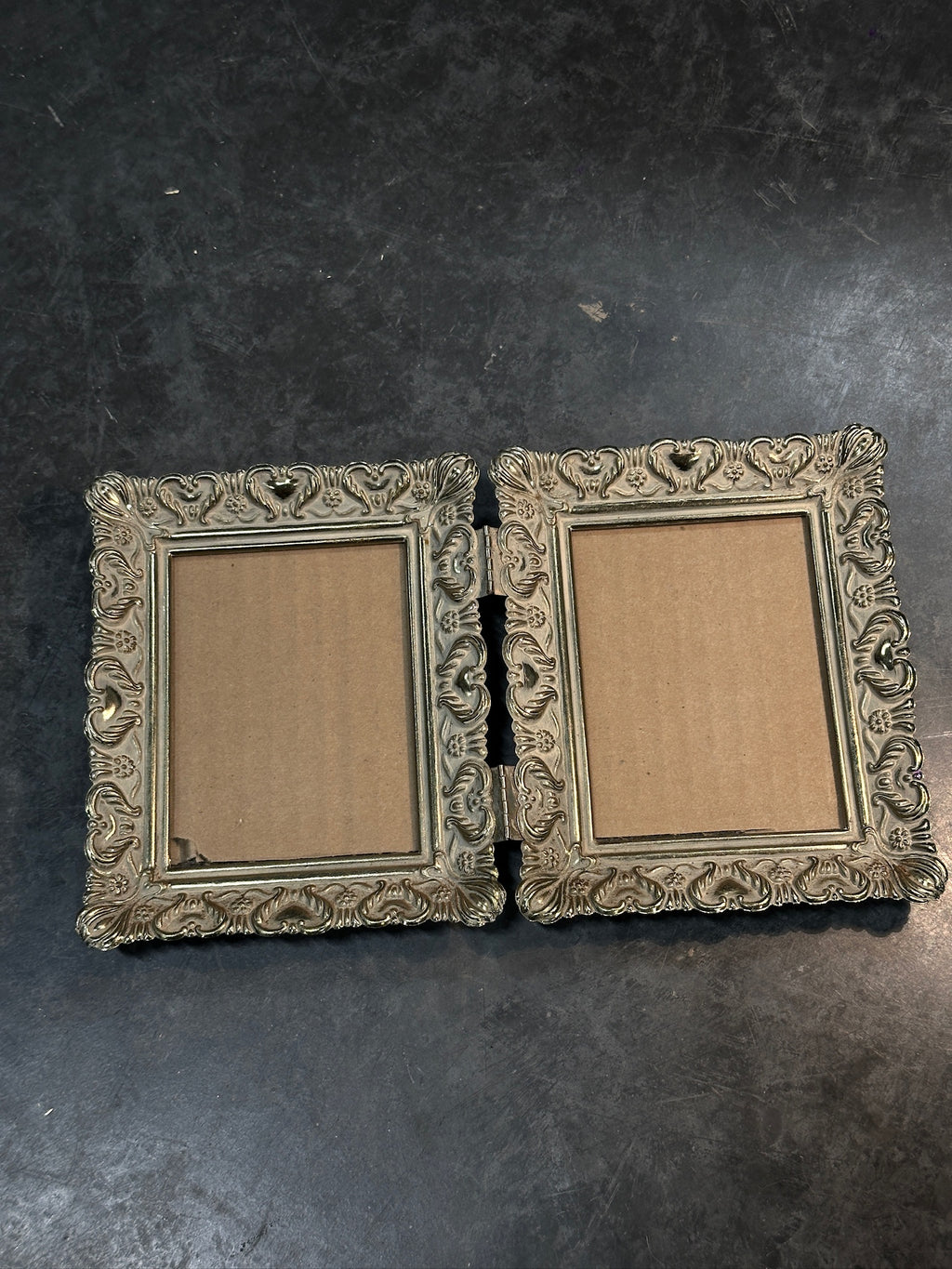 Mid Century Picture Frame, c. 1940s–1960s Ornate Hinged Double Frame