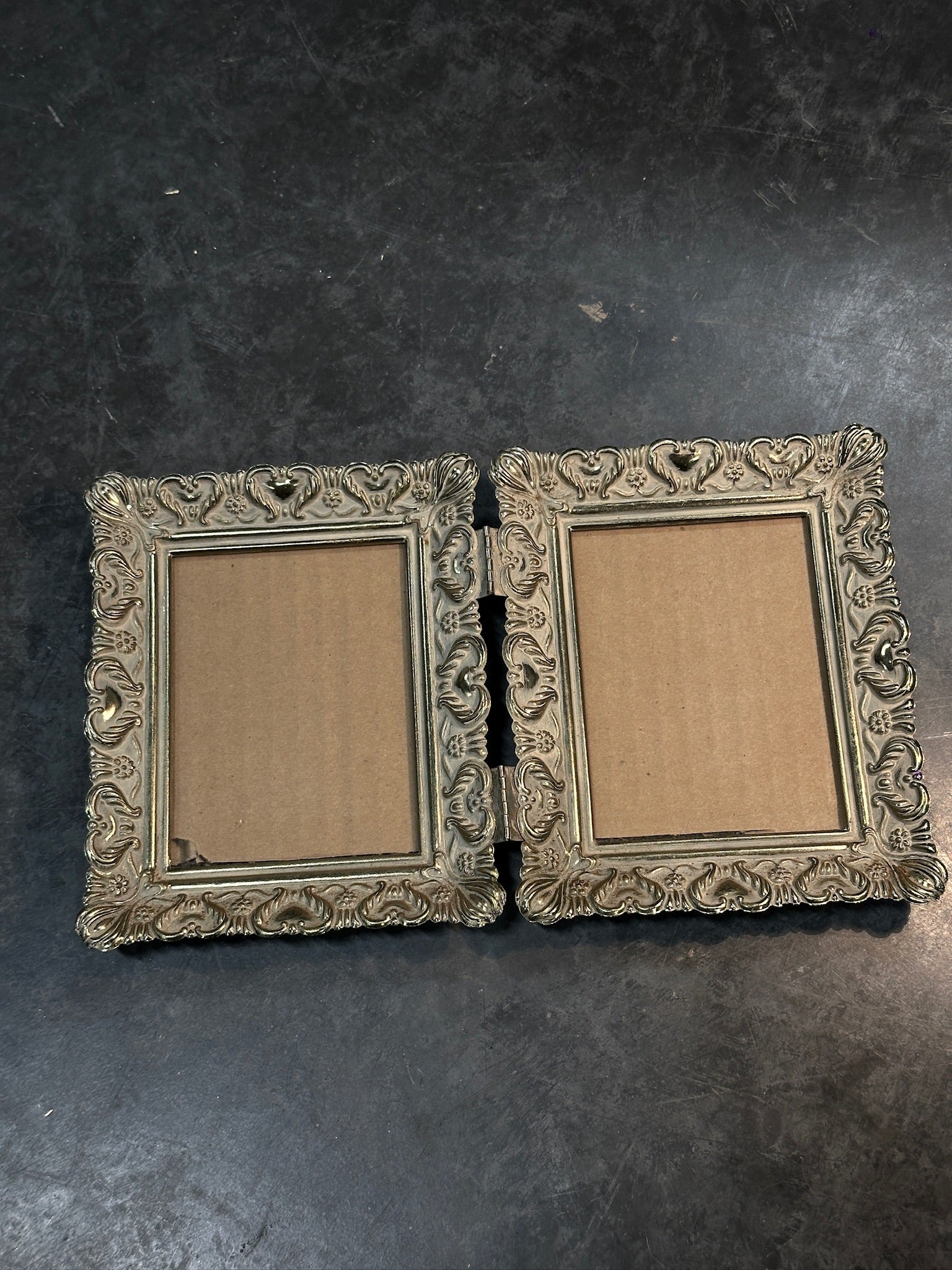 Mid Century Picture Frame, c. 1940s–1960s Ornate Hinged Double Frame