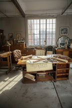 Monumental Folding Architect’s Desk with Integrated Storage (c. 1930–1945)