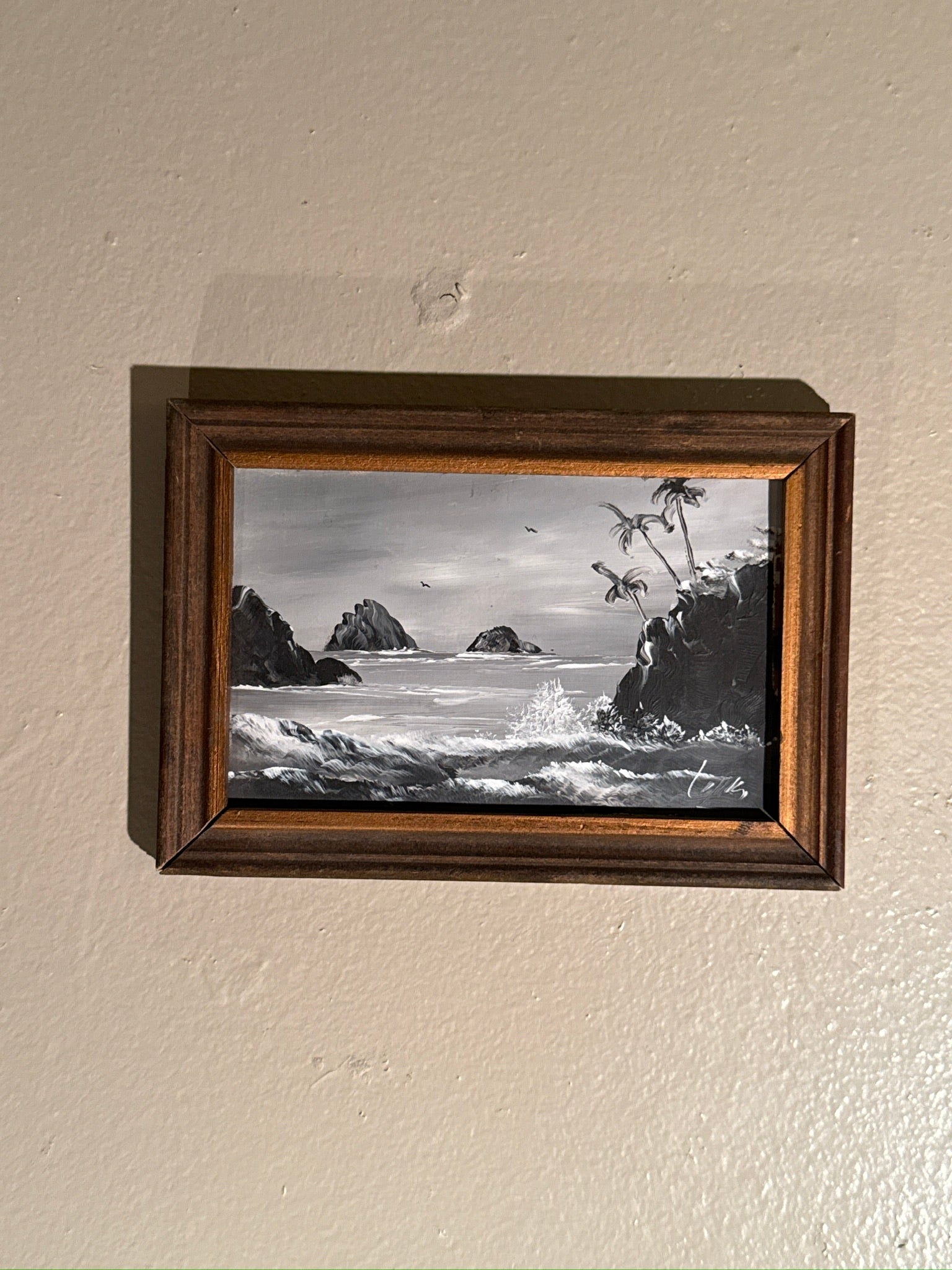 Vintage Coastal Oil Painting by Jorge Lopez Avila – Acapulco Mexico c 1960s