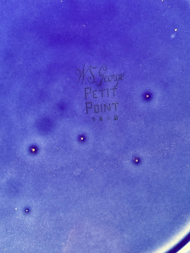 W. S. George “Petit Point” Cobalt Blue Plate (c. 1940s–1950s)