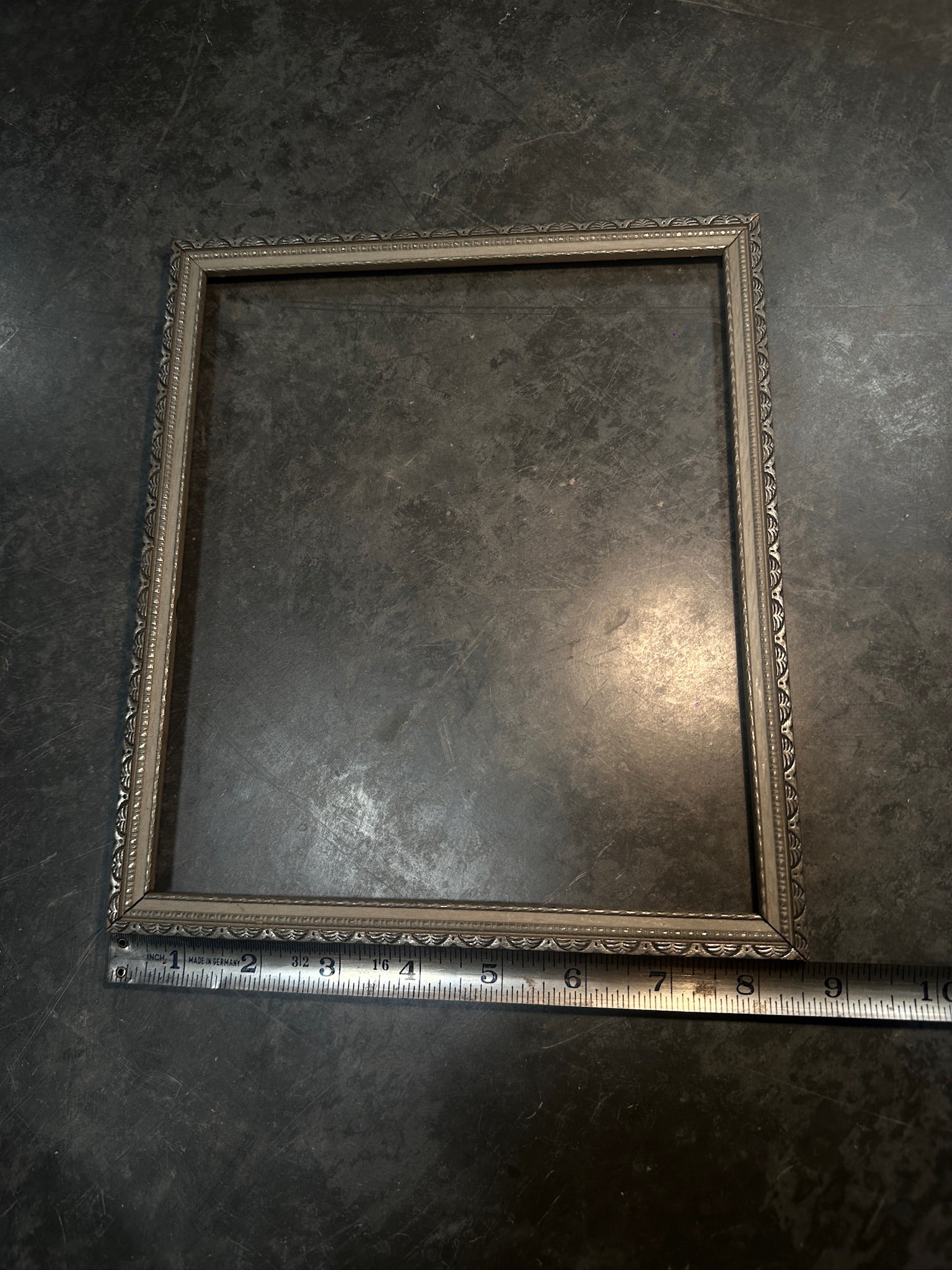 Mid Century Picture Frame, c. 1930s–1950s Ornate Silver Vintage Frame