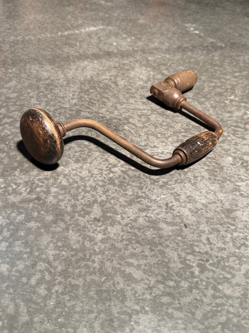 Antique Stanley No. 965 Ratcheting Bit Brace, 10 in., c. 1910–1935