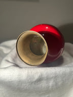 Korean Red Najeonchilgi Mother-of-Pearl Inlay Vase, c. 1960s–1970s