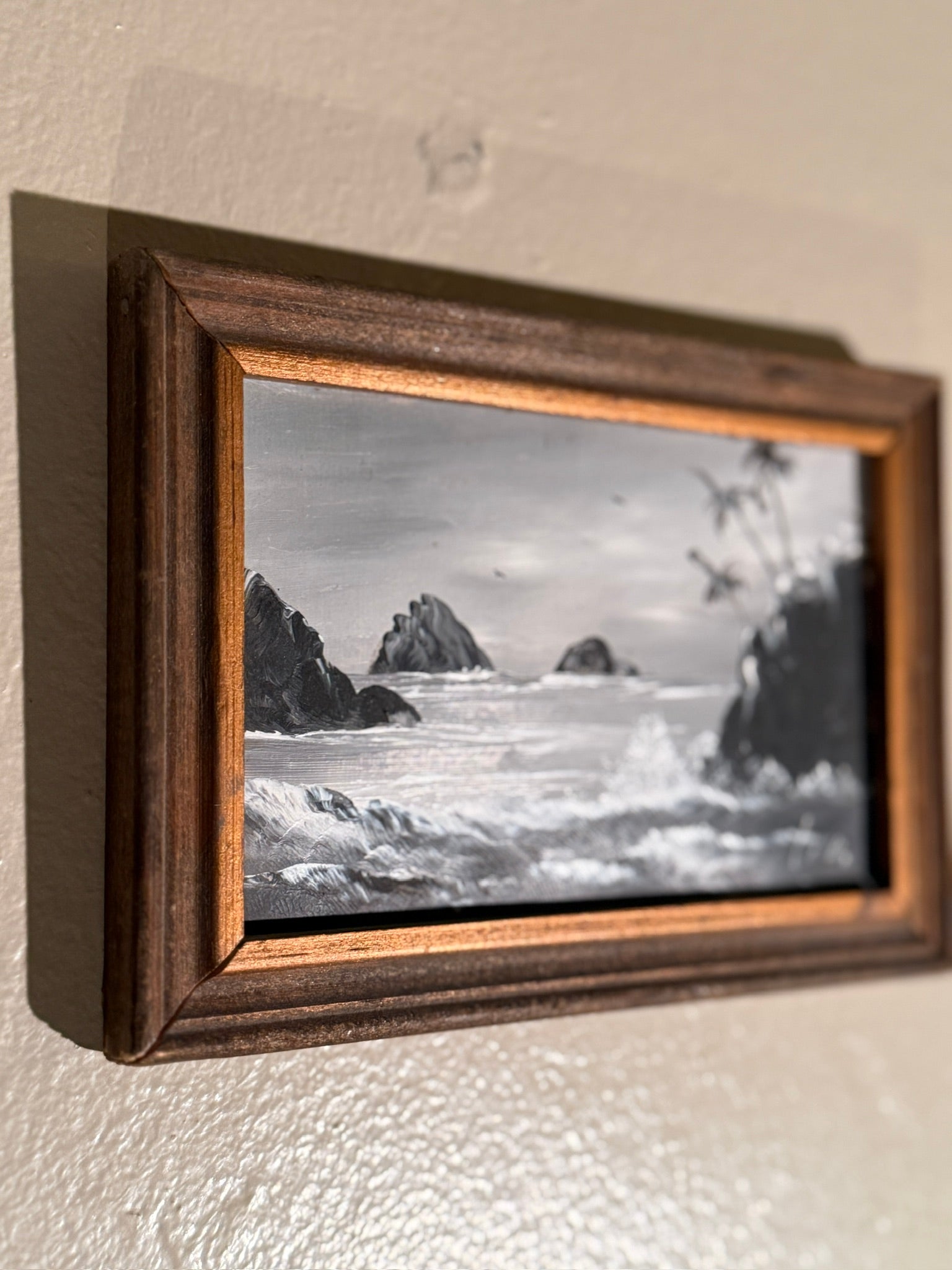 Vintage Coastal Oil Painting by Jorge Lopez Avila – Acapulco Mexico c 1960s