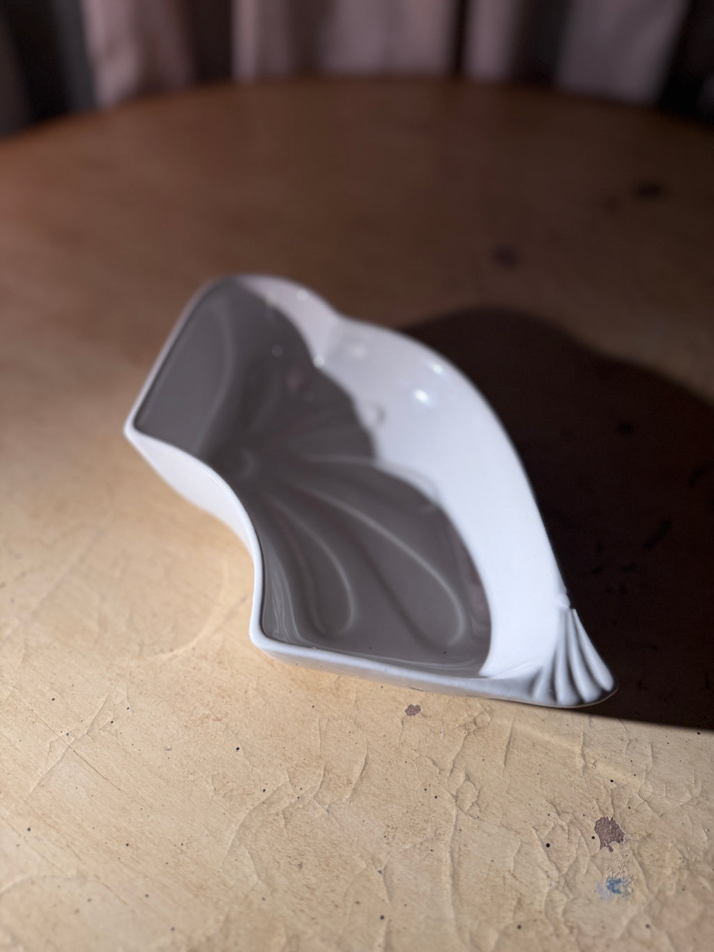 Mid Century Calif USA Sculptural White Dish