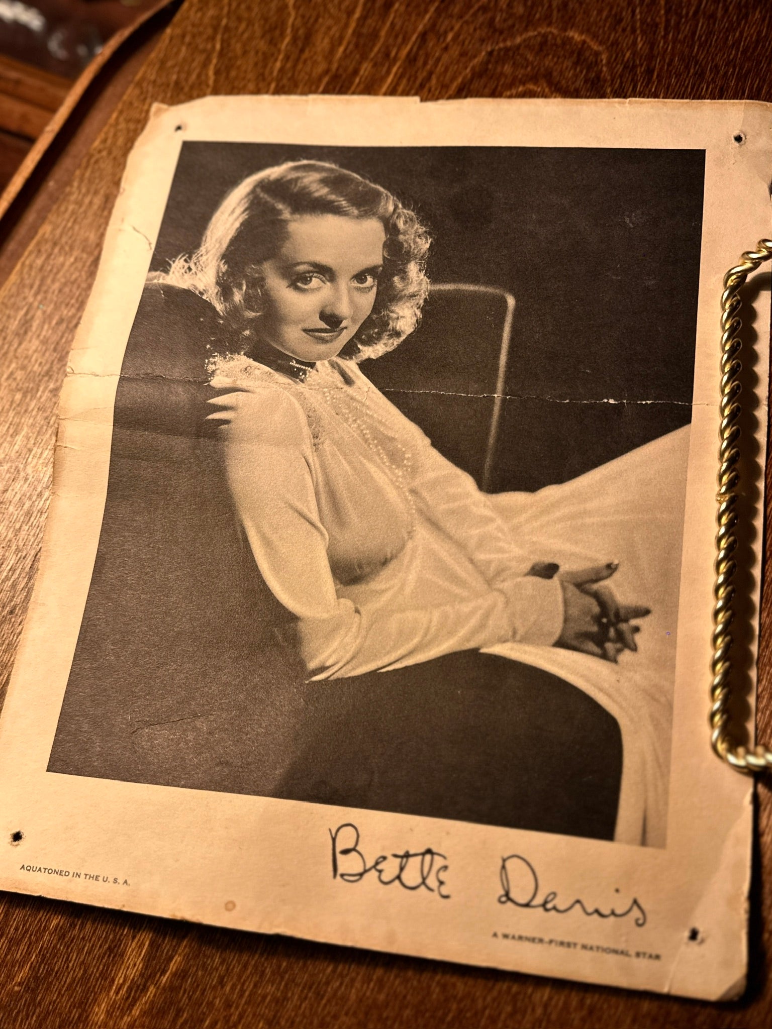 Original Bette Davis Aquatone Publicity Portrait, c. 1930s | Warner–First National Studio Find