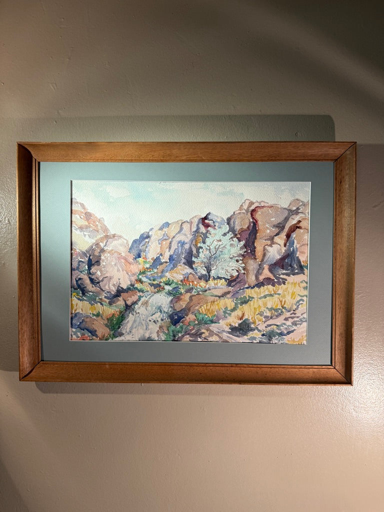 Southwestern Desert Landscape Watercolor Signed Kerry (c. 1960–1985)