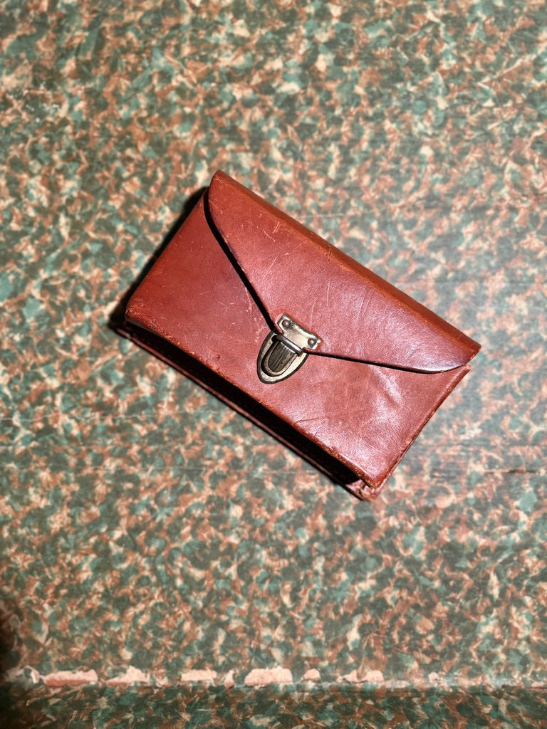 Vintage Sears Roebuck Leather Utility Case Model 71007 c. 1950s Cognac Brown