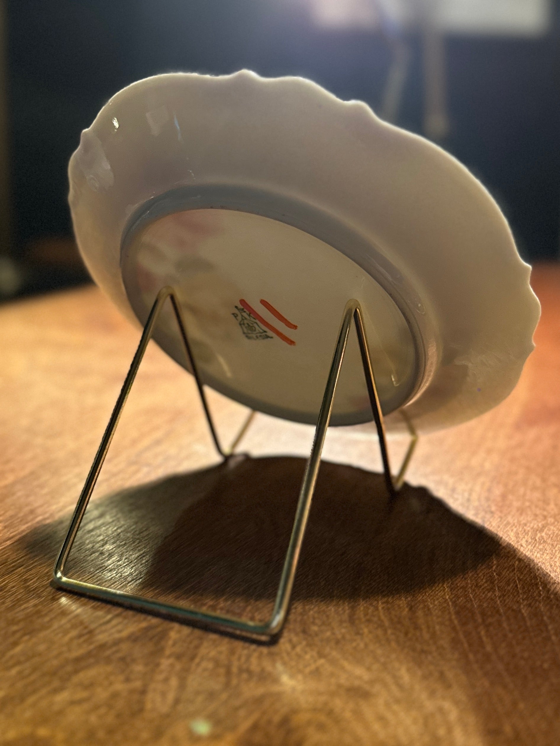 Vintage Prussian Export Porcelain Dessert Plate with Floral Motif, c. 1930s–1940s